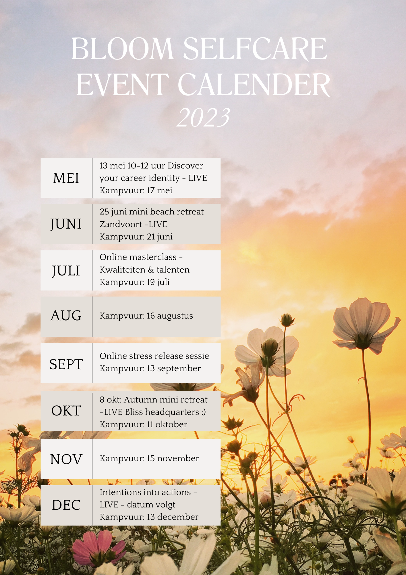 Bloom kalender membership